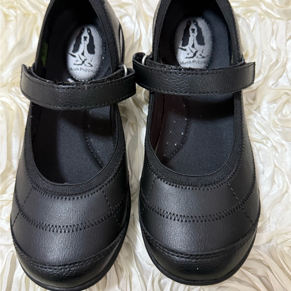 Hush Puppies Black Dress Shoes with Velcro Strap size 2